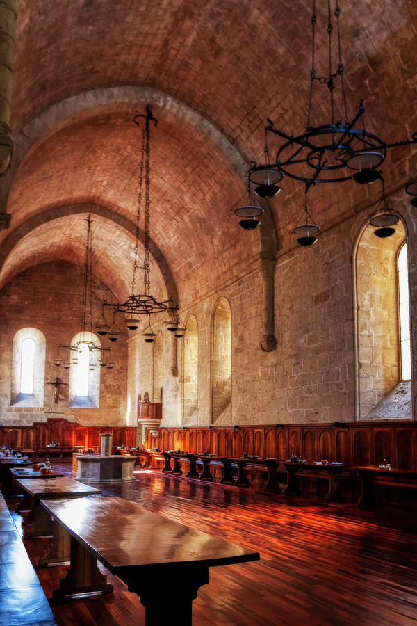 Poblet Monastery dining room, Spain Photograph by Tatiana Travelways