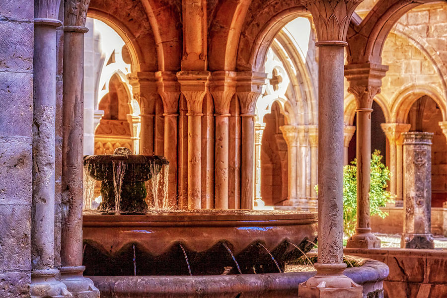 Poblet Monastery inside courtyard, Catalonia, Spain Digital Art by Tatiana Travelways