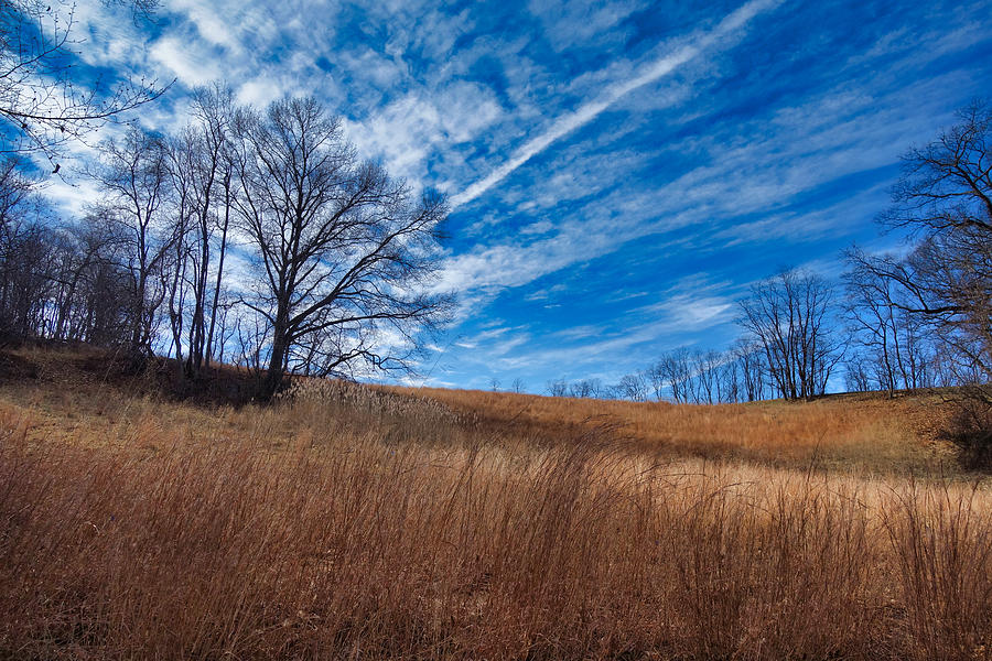 Grassy Hill and Beautiful Blue Sky Photograph by Russel Considine