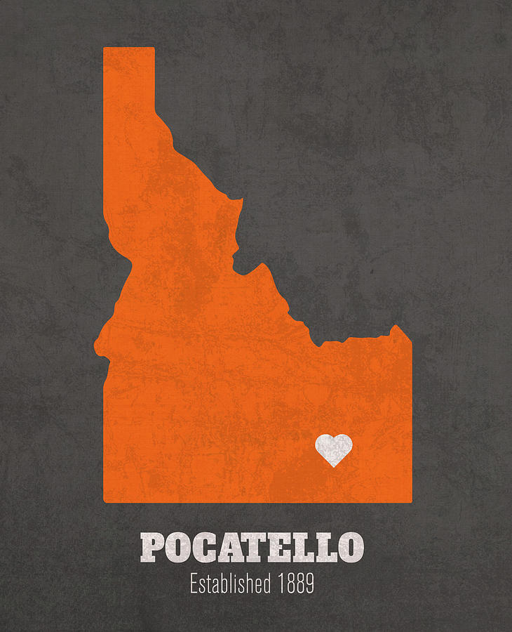 Pocatello Idaho City Map Founded 1889 Idaho State University Color   Pocatello Idaho City Map Founded 1889 Idaho State University Color Palette Design Turnpike 