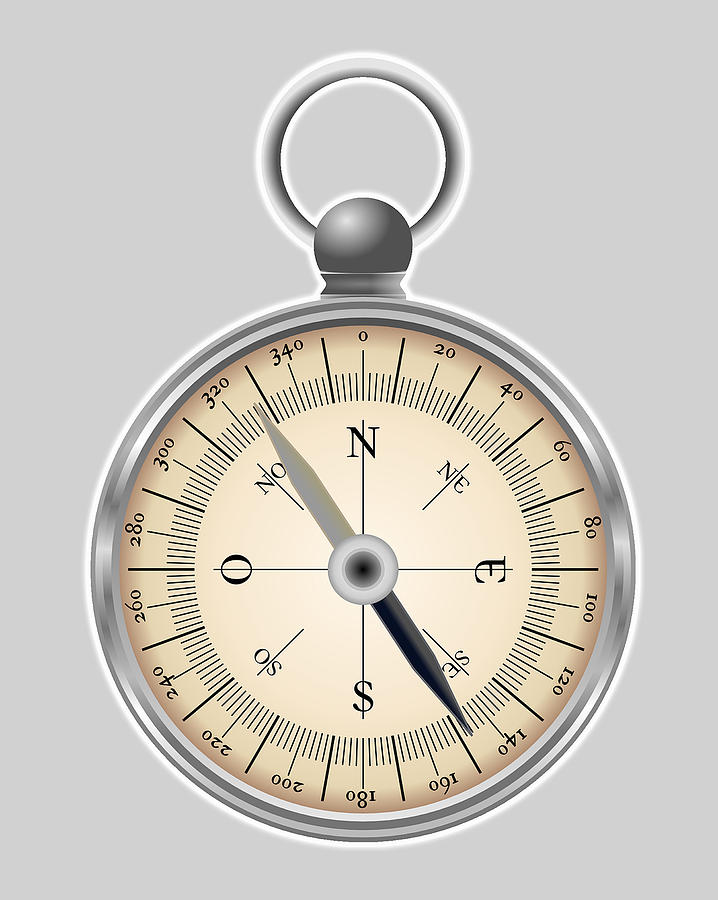 Pocket Compass, Directions, North, South, East, West. Digital Art by Tom  Hill - Fine Art America