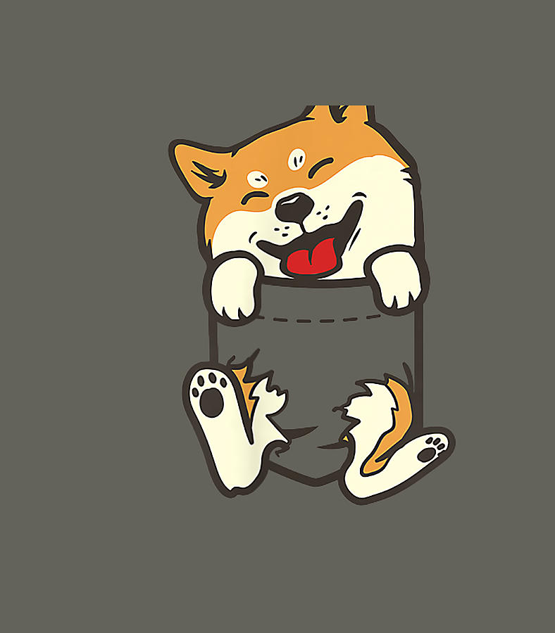 Pocket Shiba Inu Feet Cute Doge Akita Dog Lover Owner Digital Art by ...