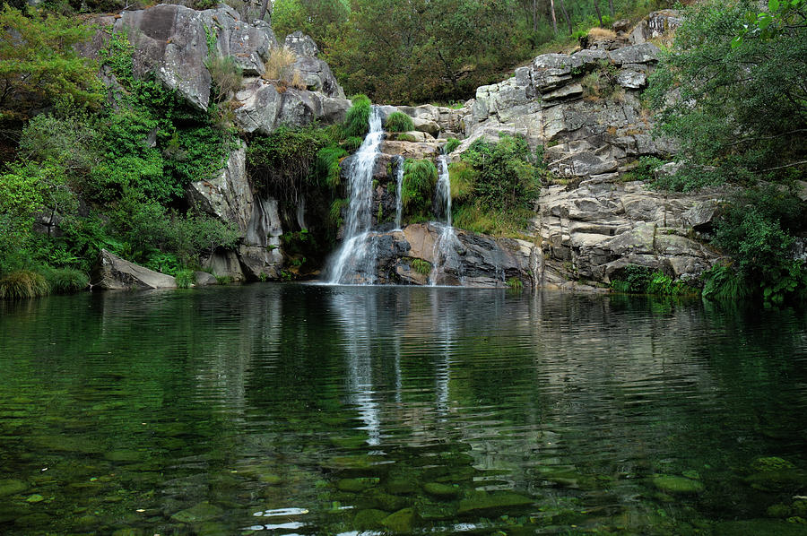 Poco Negro waterfall scenery in Carvalhais Photograph by Angelo DeVal