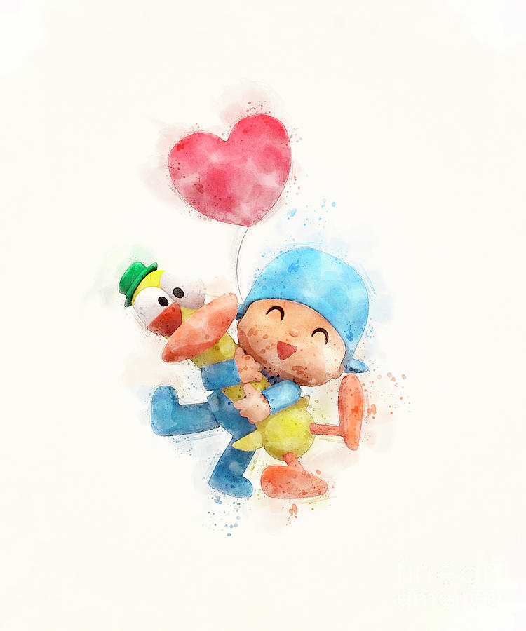 Pocoyo and Pato Watercolor Painting by Pablo Romero - Fine Art America