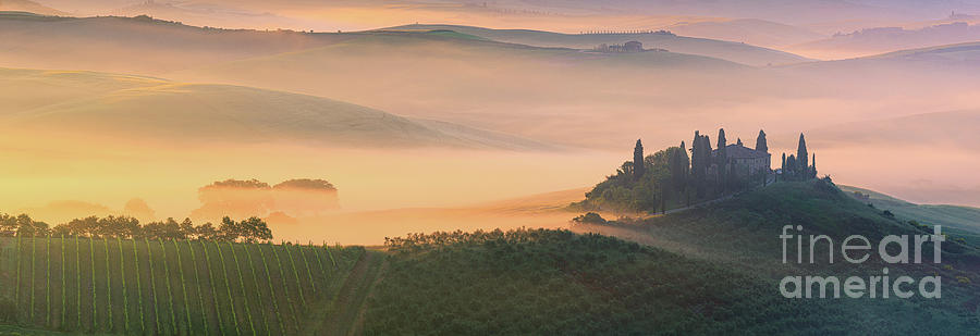 Podere Belvedere at Sunrise Photograph by Henk Meijer Photography