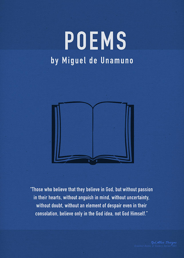 Minimalistic Mixed Media - Poems by Miguel de Unamuno Greatest Books Of All Time Minimalistic Art Poster Series  by Design Turnpike