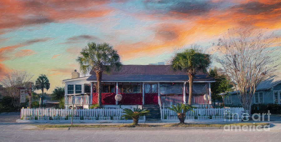 Poes Tavern on Sullivans Island - Local Watering Hole Digital Art by Dale Powell