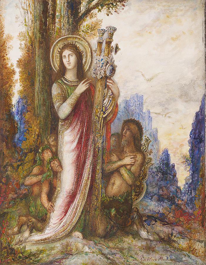 Poet And Satyrs C Drawing By Gustave Moreau French - Fine Art America