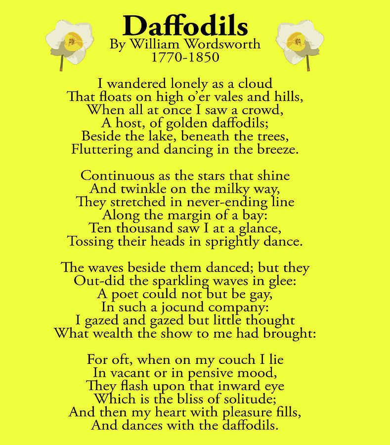 Daffodils Poem William Wordsworth Summary at Rosemarie Leeann blog