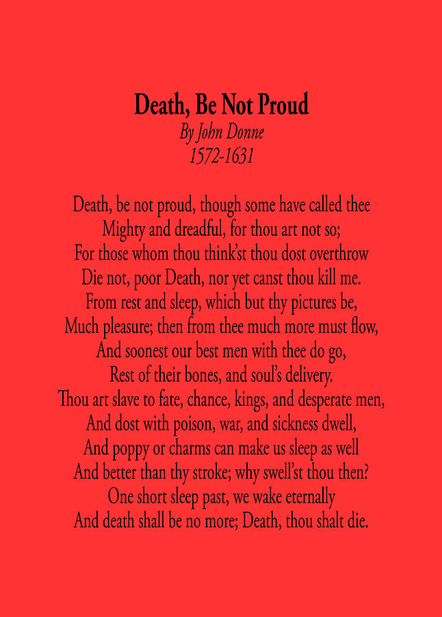 poetry essay death be not proud