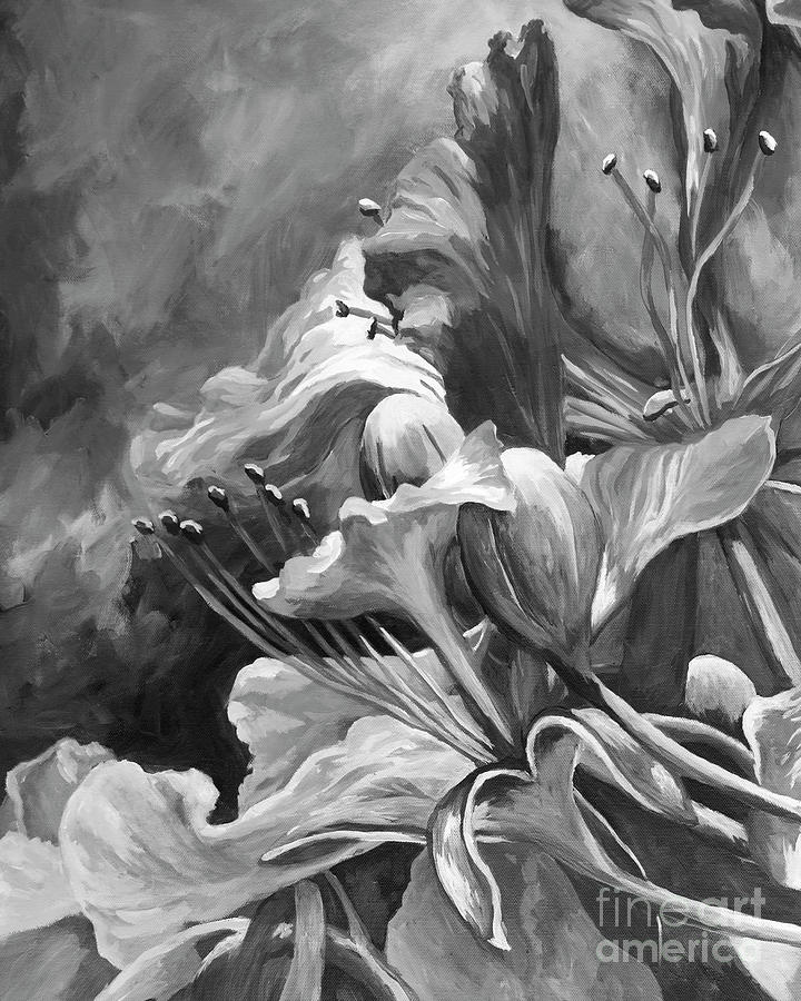 Poinciana Detail Greyscale Painting