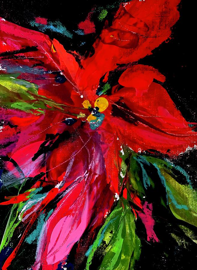 Poinsettia Beauty Painting by Bonny Butler