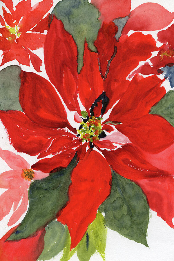 Poinsettia, Flower of the Holy Night Painting by Elizabeth Reich