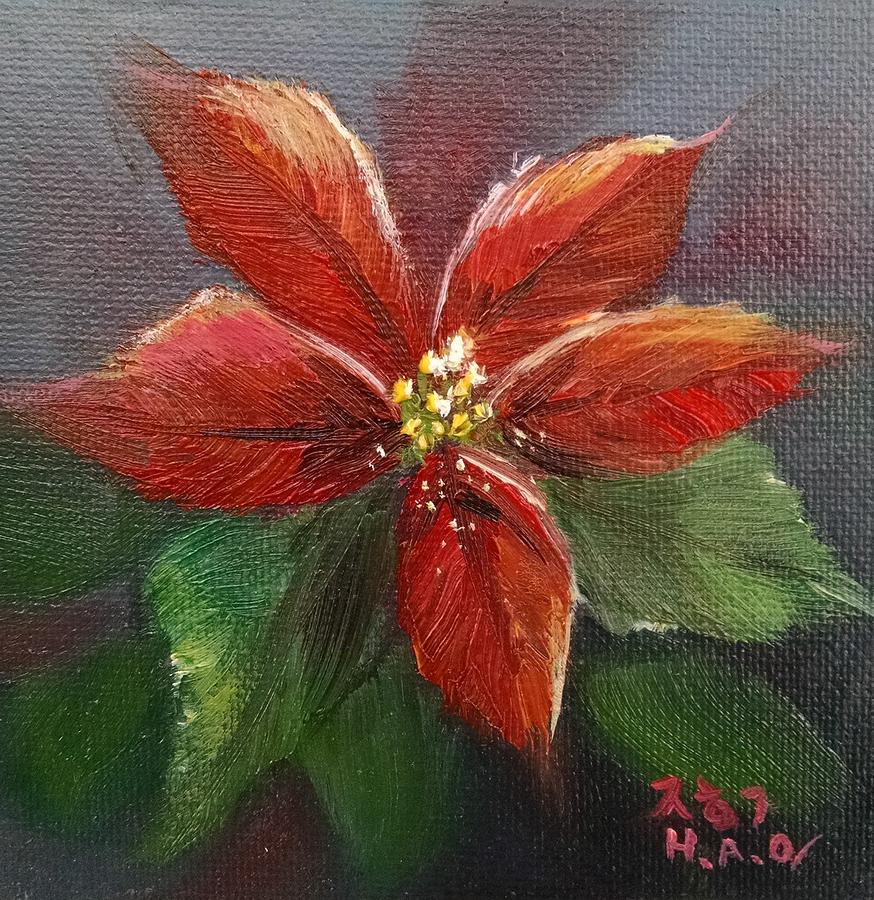 Poinsettia Painting by Helian Cornwell