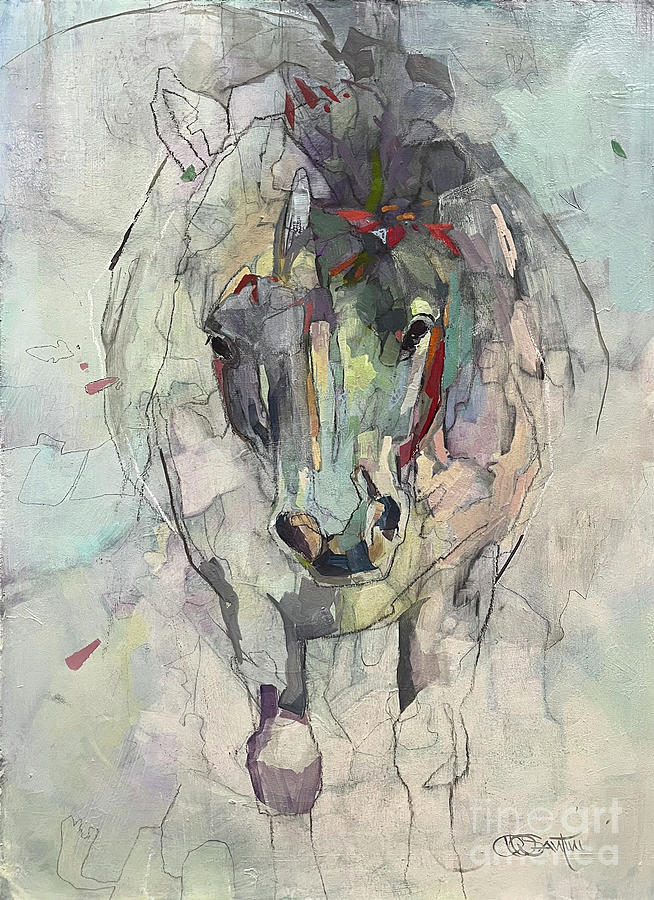Pony Painting - Poinsettia by Kimberly Santini