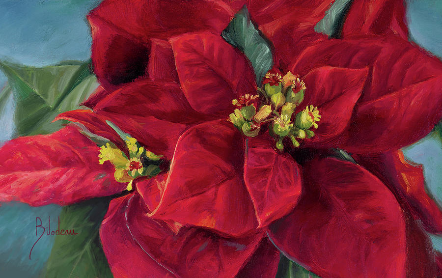 Poinsettia Painting by Lucie Bilodeau