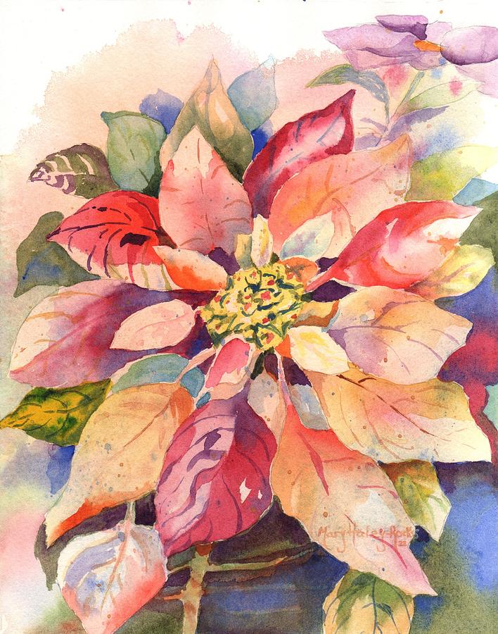 Poinsettia Painting by Mary Haley-Rocks