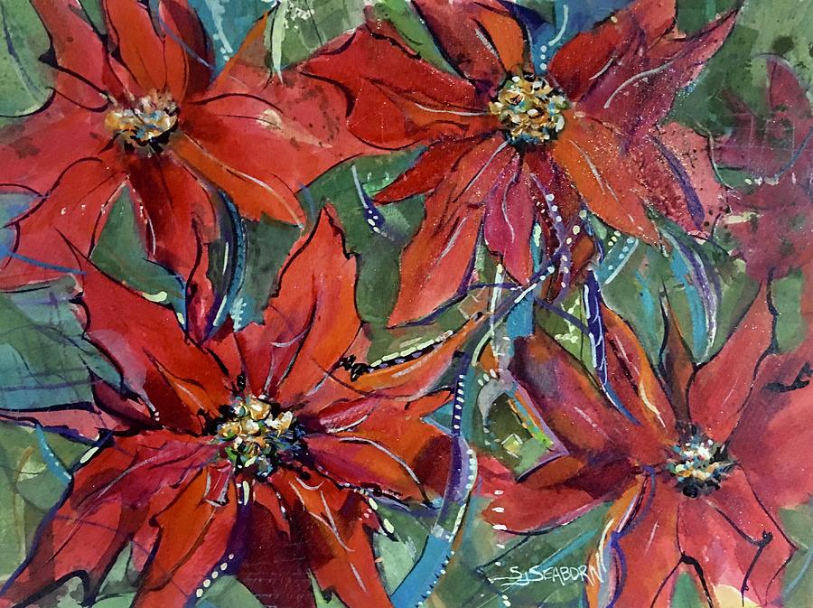 Poinsettia  Painting by Susan Seaborn