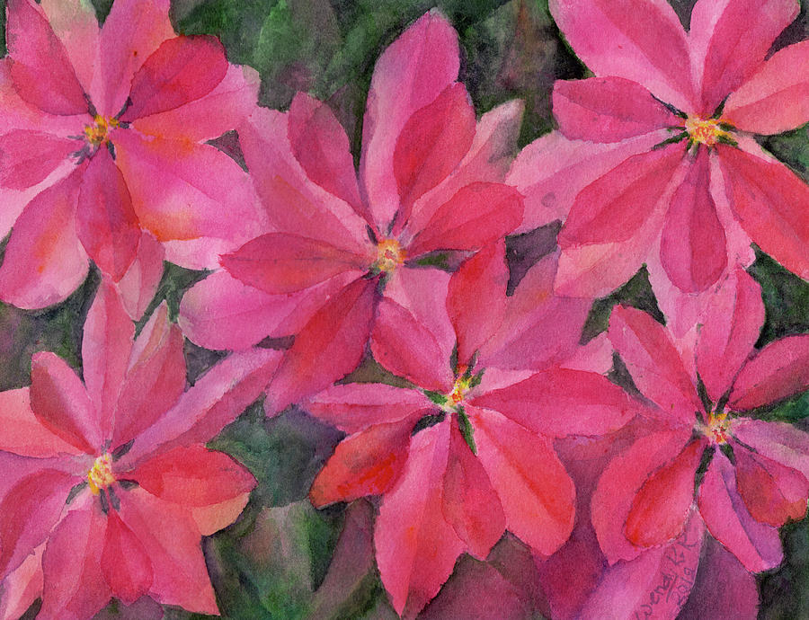 Poinsettias Galore Painting by Wendy Keeney-Kennicutt
