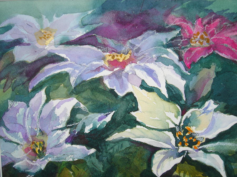 Poinsettias Painting by Judy Fischer Walton