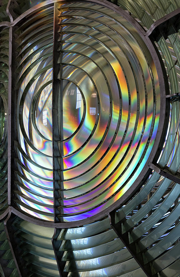 Point Arena Lighthouse Fresnel Lens Rainbow Abstract Photograph