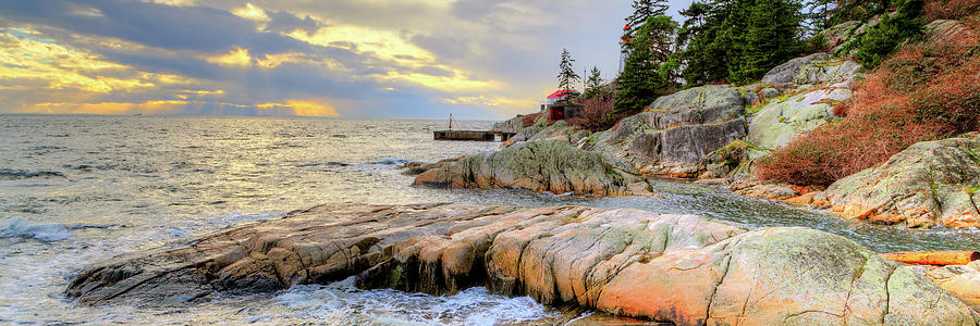 Point Atkinson Lighthouse at Dusk Panoramic Photograph by HawkEye Media