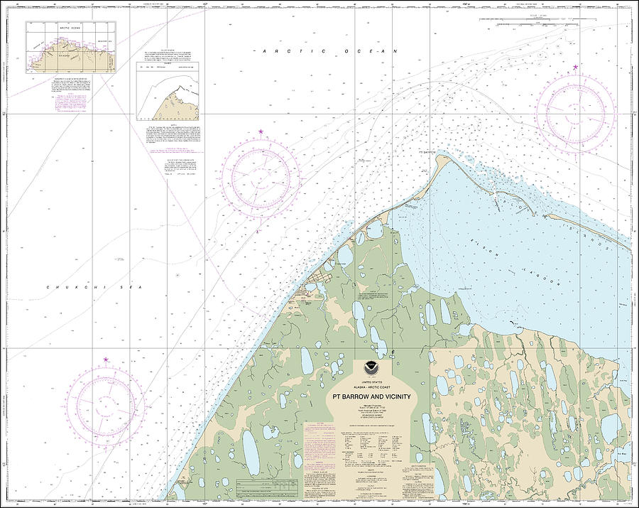 Point Barrow and Vicinity Nautical Chart 16082 No Borders Digital Art by John Gernatt Fine Art