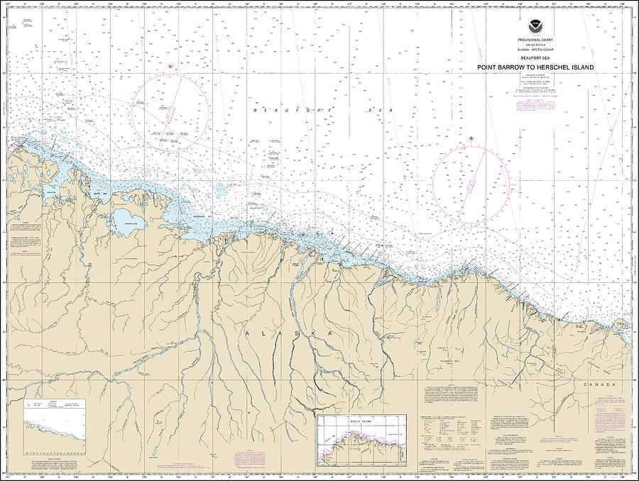 Point Barrow to Herschel Island Nautical Chart 16004 No Borders Digital Art by John Gernatt