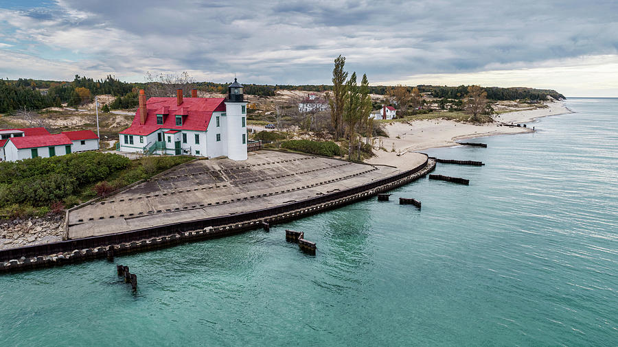 Point Betsie Light House Looking South  Photograph by Ron Wiltse