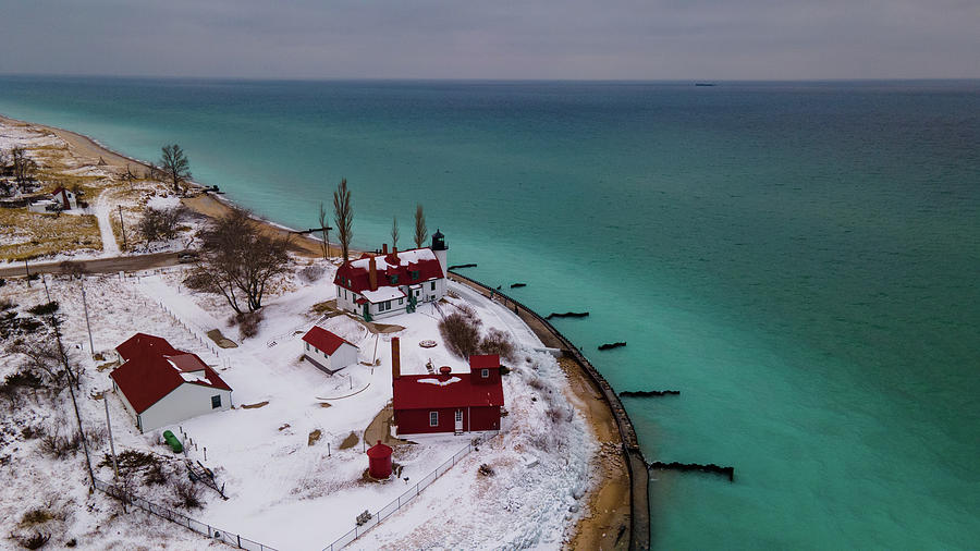 Point Betsie Lighthouse view from above on the side Photograph by Eldon McGraw