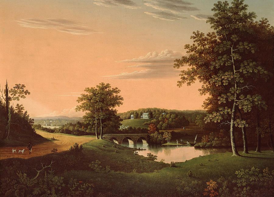 Point Breeze, the Estate of Joseph Napoleon Bonaparte at Bordentown, New Jersey Painting by Charles Lawrence