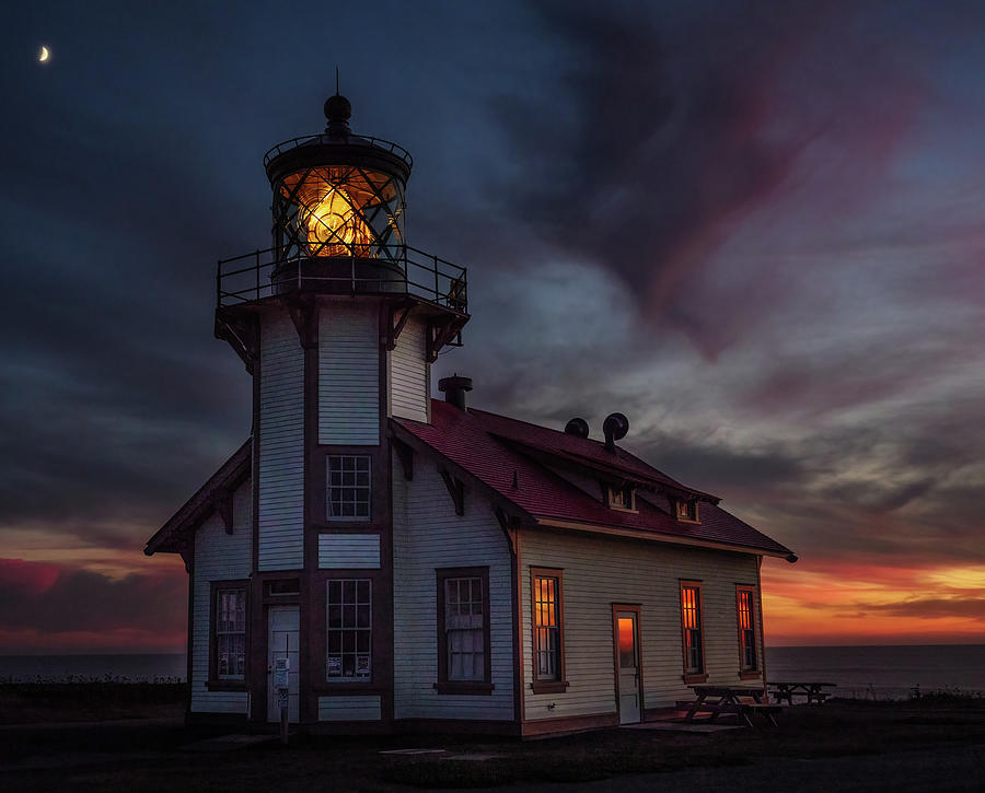 Point Cabrillo Lighthouse at Sunset Photograph by Michael Hodgson