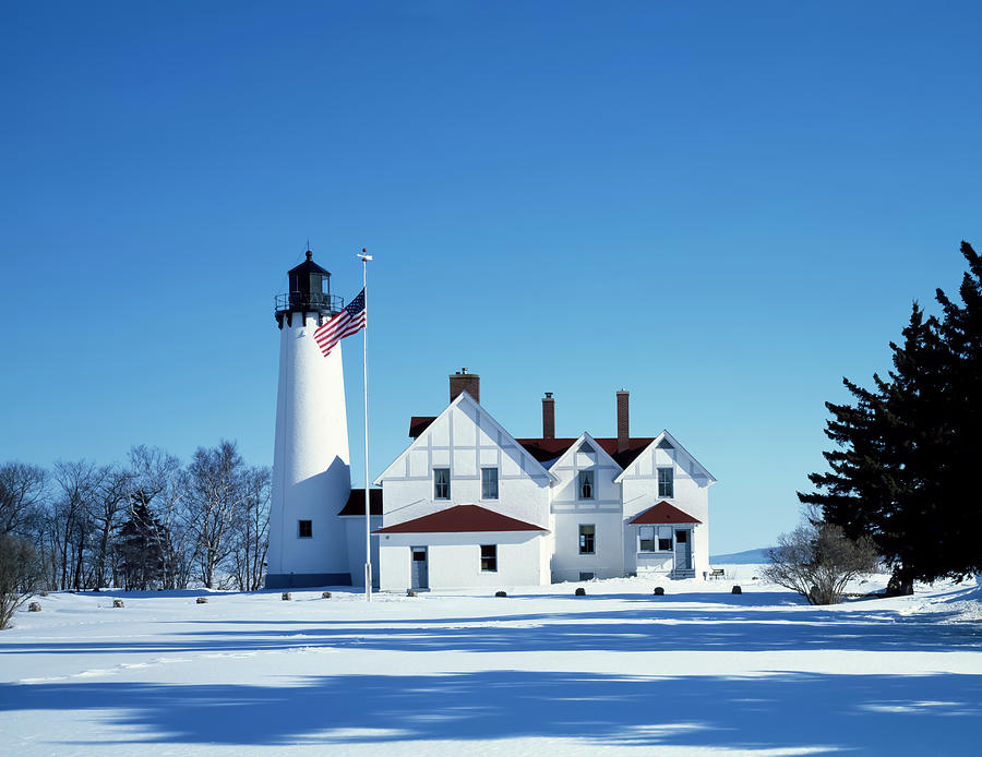 Architecture Photograph - Point Iroquois Lighthouse by Mango Art