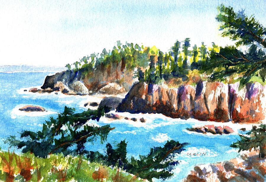 Point Lobos California Coast Painting by Carlin Blahnik CarlinArtWatercolor