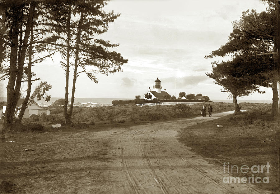 Point Pinos Lighthouse Photograph - Point Pinos Lighthouse Pacific Grove, California 1915 by Monterey County Historical Society