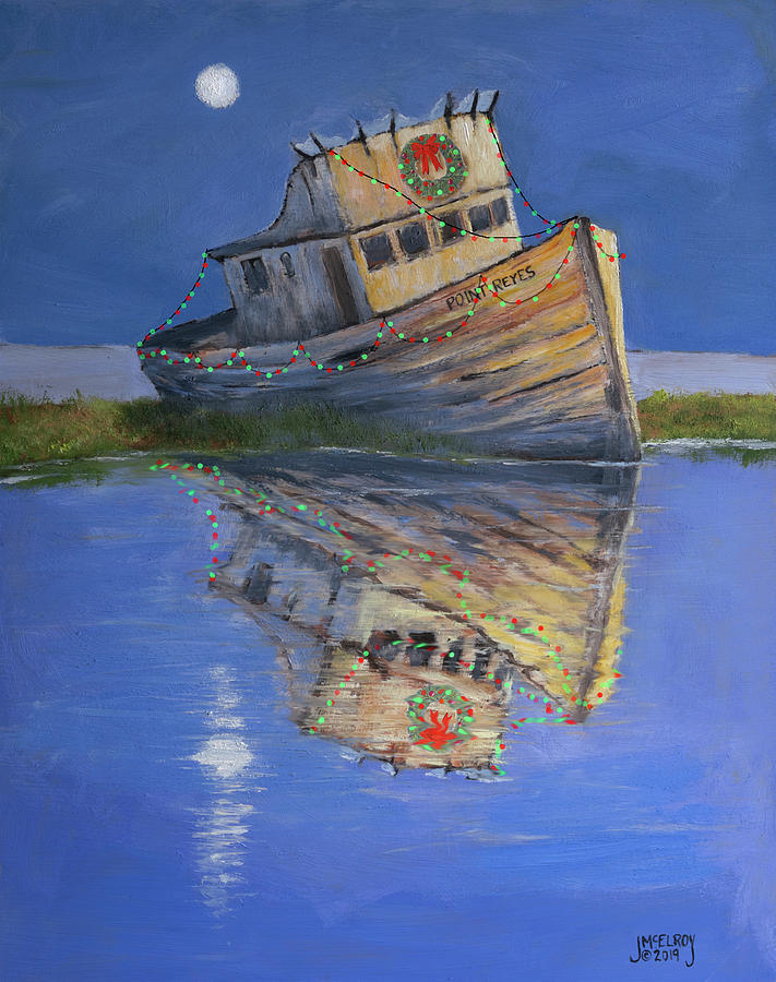 Point Reyes Christmas Painting by Jerry McElroy