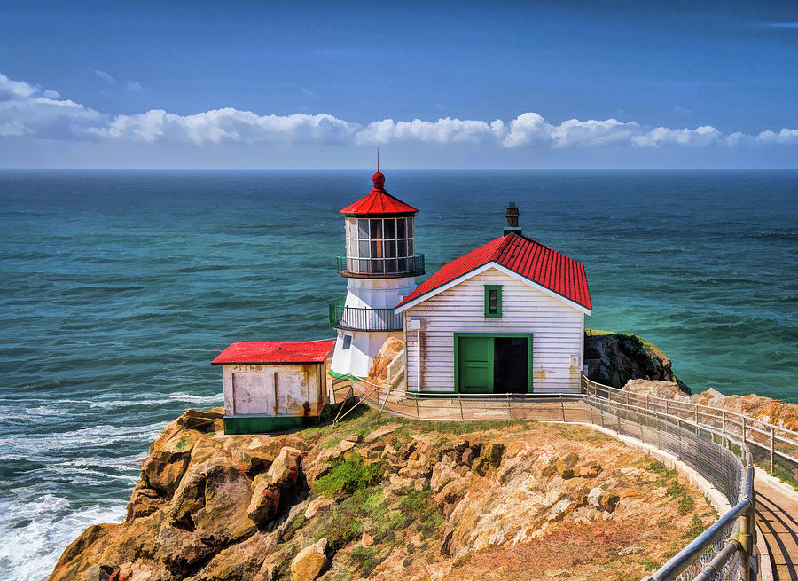 Point Reyes Lighthouse Painting by Christopher Arndt