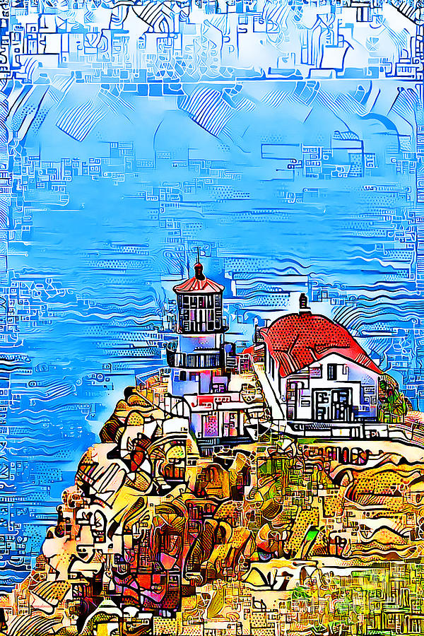 Point Reyes Lighthouse in Rough Lines and Vibrant Contemporary Colors 20200823 Photograph by Wingsdomain Art and Photography