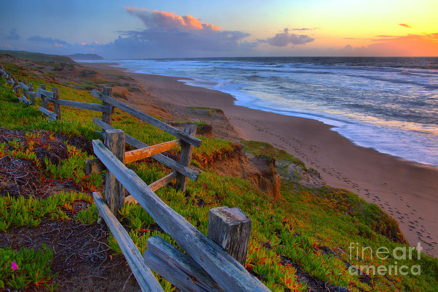 Point Reyes Sunset Over The Fence Photograph by Adam Jewell