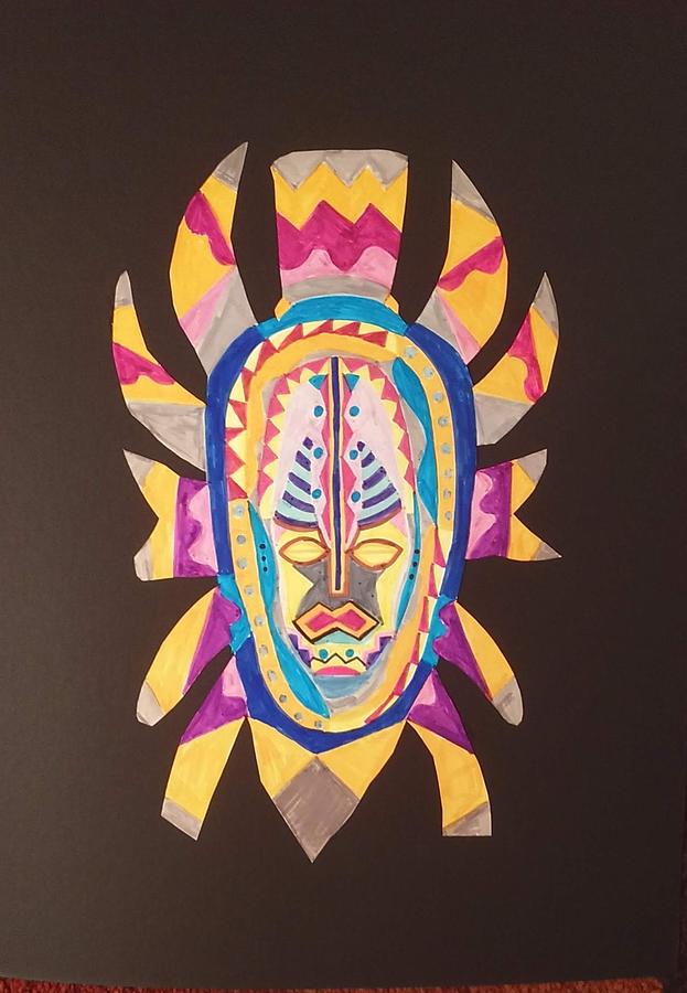 Pointed Warrior Masked Mixed Media by Sala Adenike