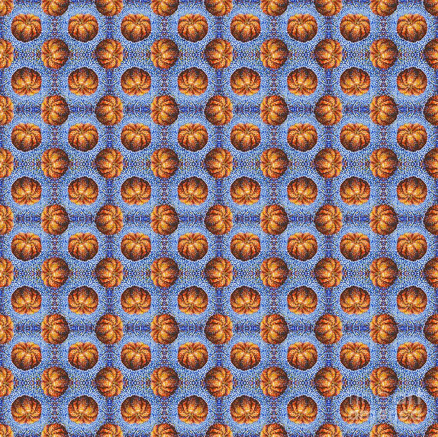 Pointillism Pumpkin Pattern 8x8 Painting by Samantha Geernaert