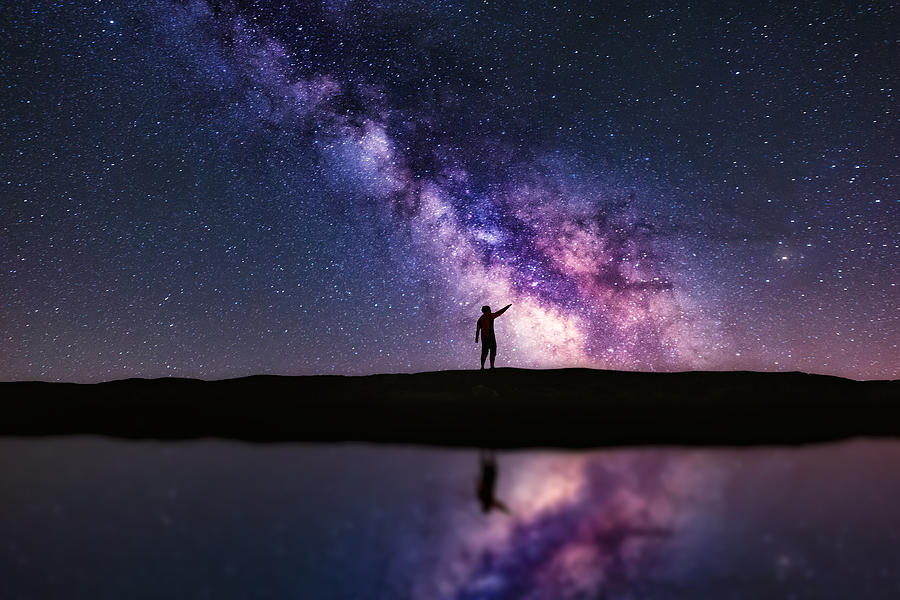 Pointing the Milky Way Photograph by Carlos Fernandez