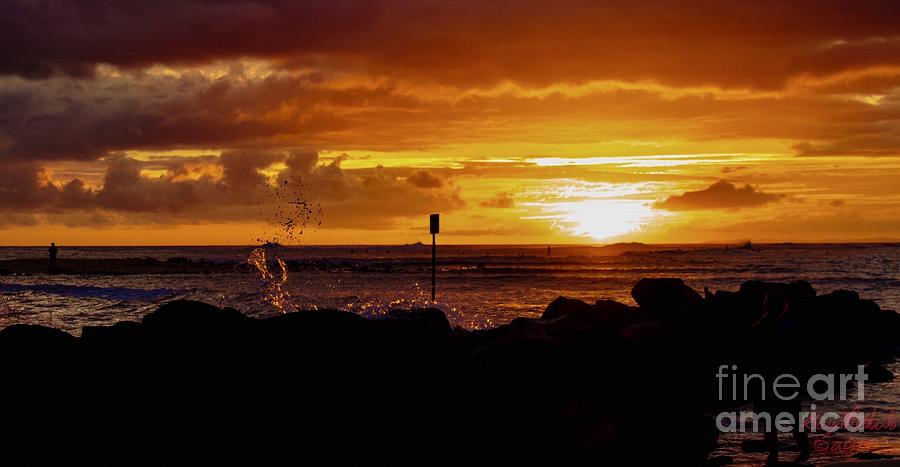 Poipu Beach Park Kauai Sunset 3 Photograph by Gary F Richards