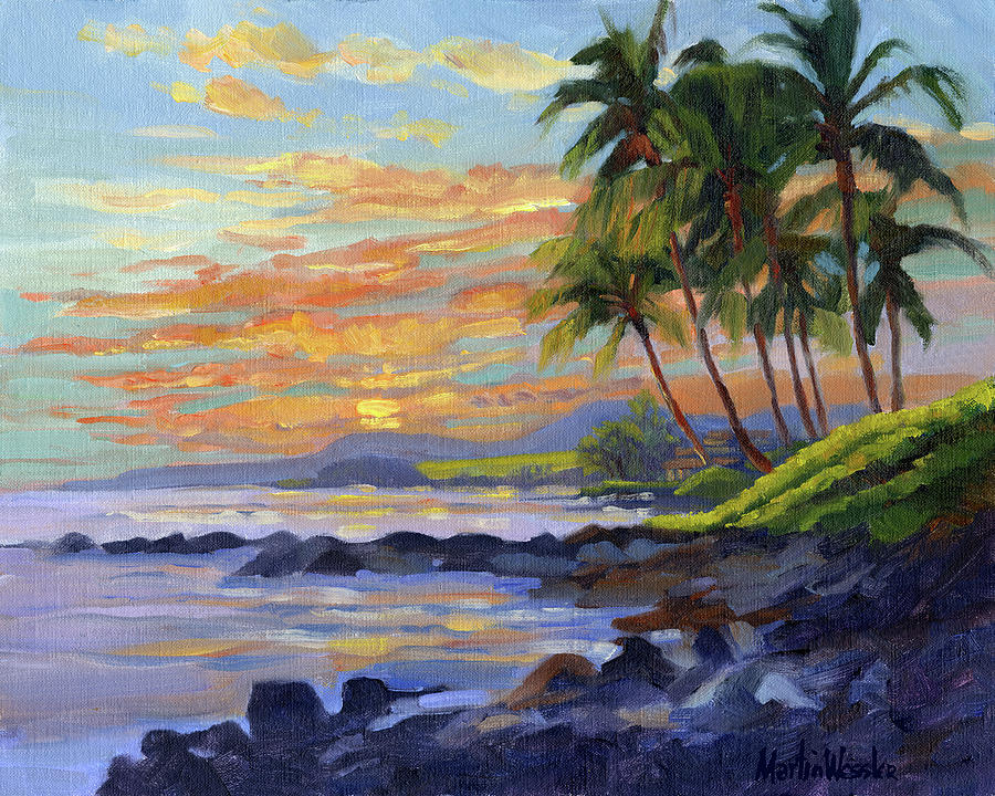 Poipu Sunset Painting by Martin Wessler | Fine Art America