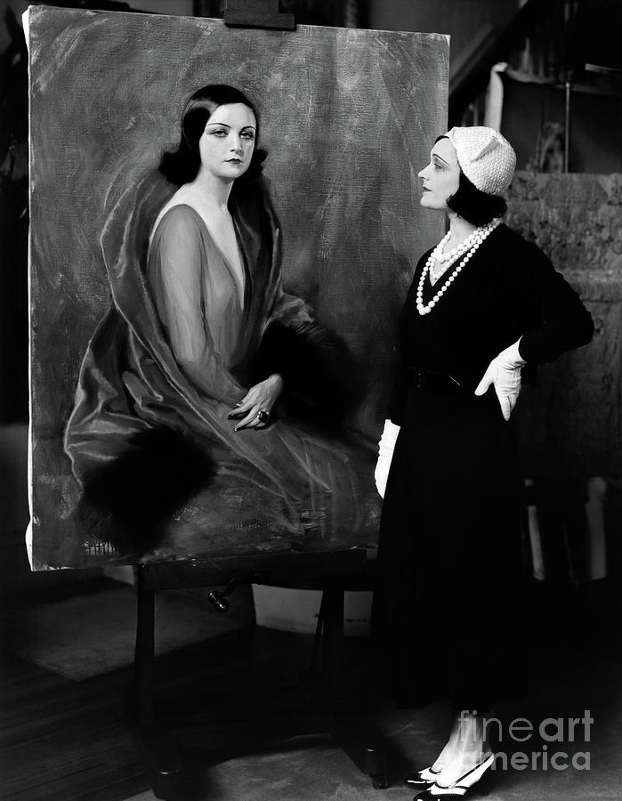 Pola Negri and portrait Photograph by Sad Hill - Bizarre Los Angeles Archive