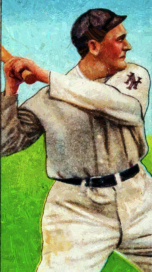 Polar Bear Admiral Schlei Batting Baseball Game Cards Oil Painting Painting