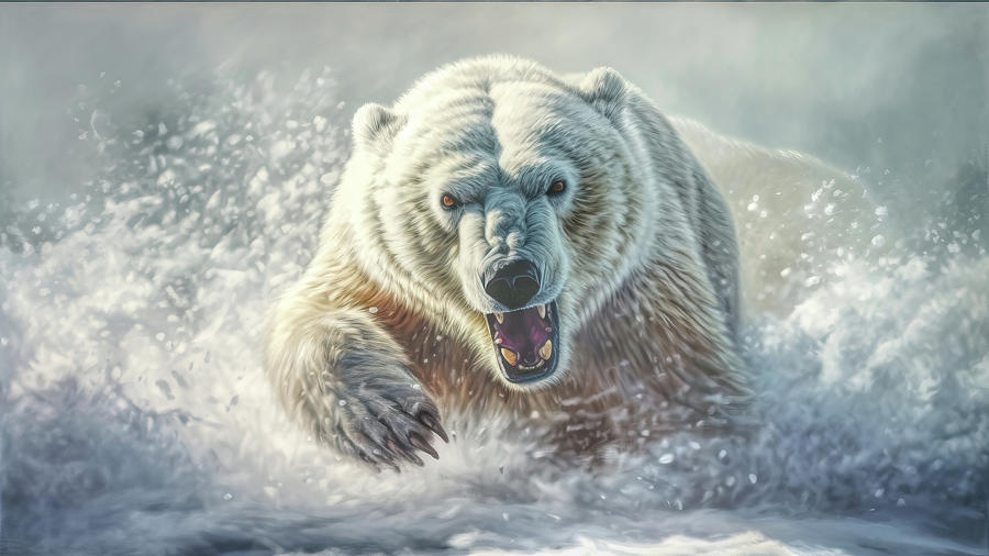 Polar Bear attacking Digital Art by Brian Tarr - Fine Art America