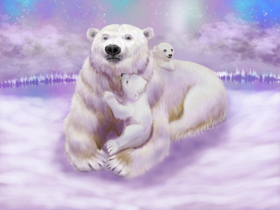 Polar Bear Family Digital Art