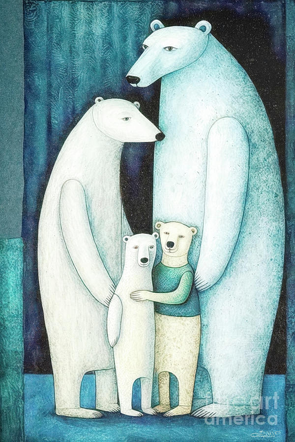 Polar Bear Family Digital Art by Jutta Maria Pusl