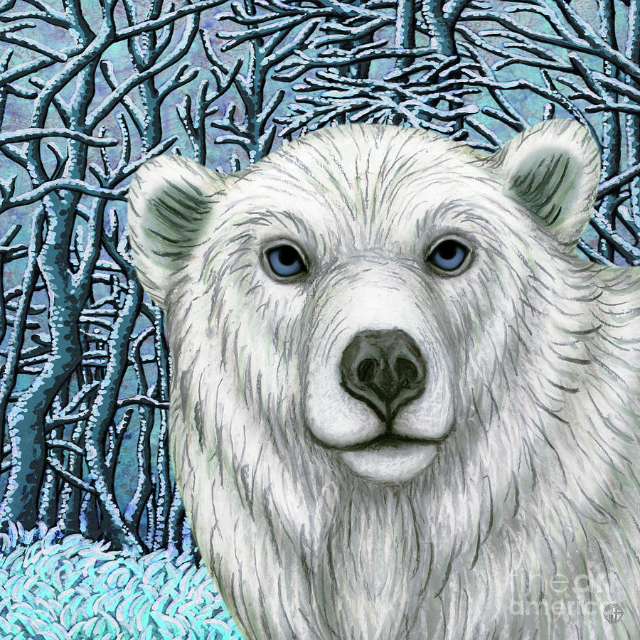 Polar Bear Forest Painting by Amy E Fraser